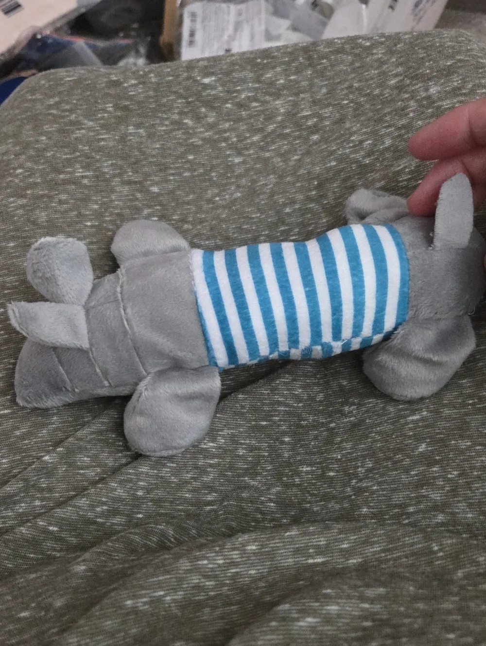 Gray dog toy